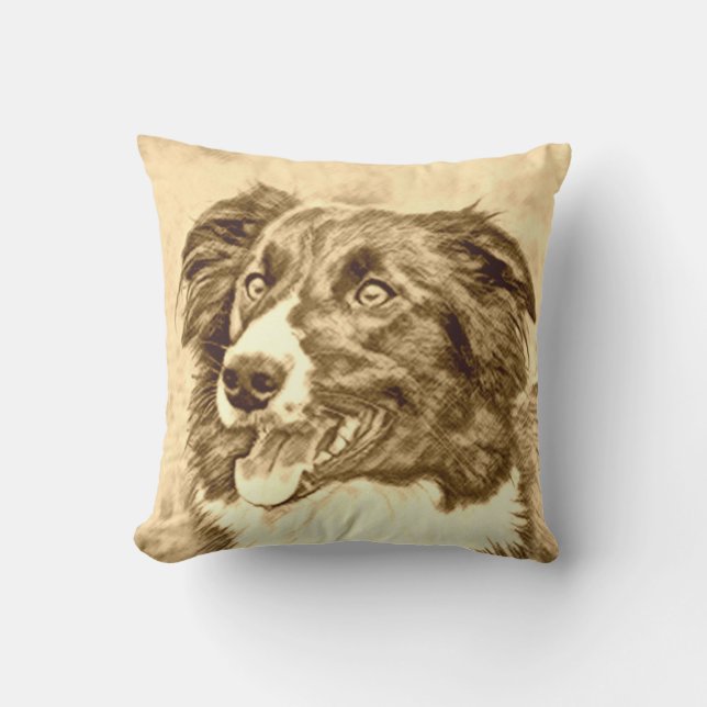 Border-Collie-Kissen Kissen (Vorderseite)