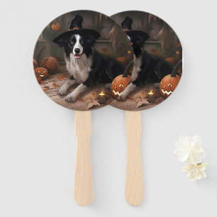 Border Collie Kürbisse Halloween Gruselig Fächer