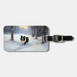 Border Collie Let It Schnee Weihnachten Gepäckanhänger