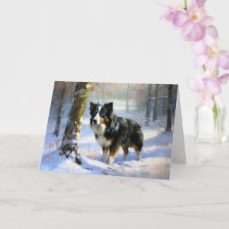 Border Collie Let It Schnee Weihnachten Karte