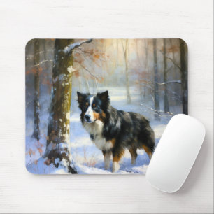 Border Collie Let It Schnee Weihnachten Mousepad