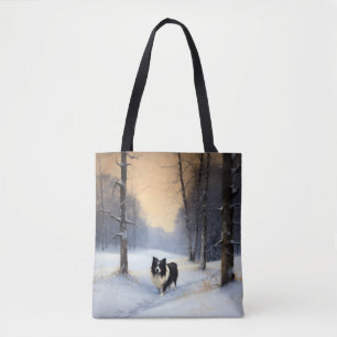 Border Collie Let It Schnee Weihnachten Tasche