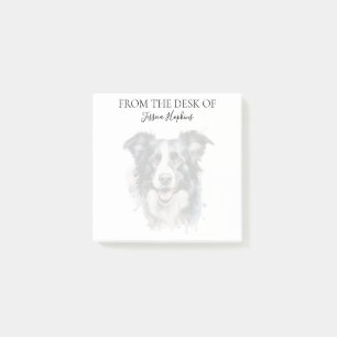 Border Collie Liebhaber monogrammierter Hund Post-it Klebezettel