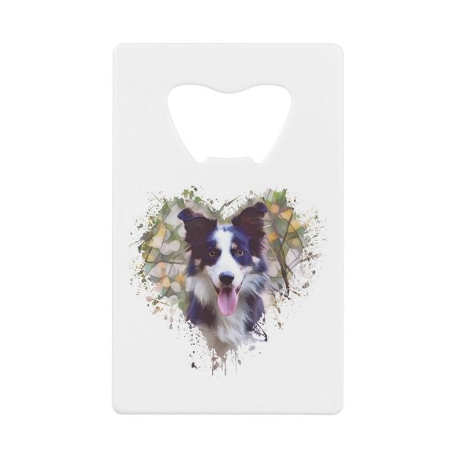 Border Collie Lover Design Geldbeutel Flaschenöffner (Vorderseite)