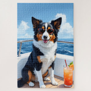 Border Collie Luxusyacht Szene