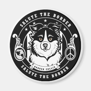 Border Collie Magnet Round