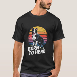 Border Collie Metall Herde Schafe Collie Besitzer T-Shirt
