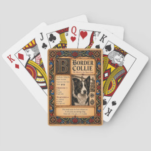 Border Collie, mittelalterliche Bestiarien-Kunst Spielkarten