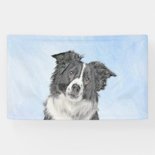 Border Collie Painting - Niedliche Original Dog Ar Banner