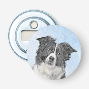 Border Collie Painting - Niedliche Original Dog Ar Flaschenöffner