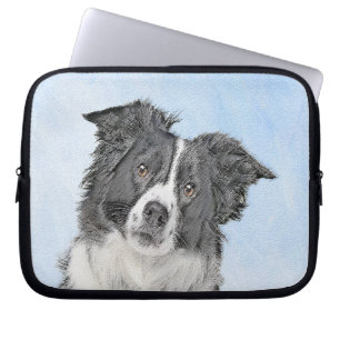 Border Collie Painting - Niedliche Original Dog Ar Laptopschutzhülle