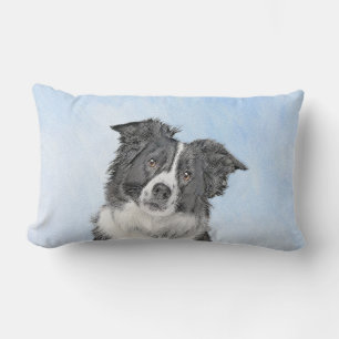 Border Collie Painting - Niedliche Original Dog Ar Lendenkissen