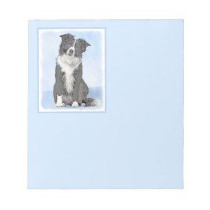 Border Collie Painting - Niedliche Original Dog Ar Notizblock