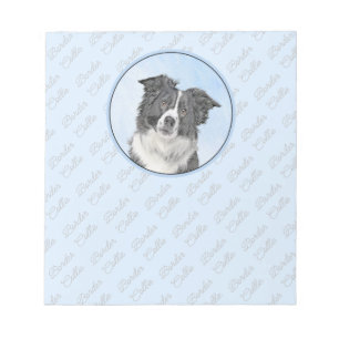 Border Collie Painting - Niedliche Original Dog Ar Notizblock