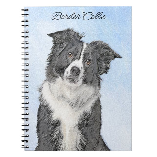 Border Collie Painting - Niedliche Original Dog Ar Notizblock (Vorderseite)