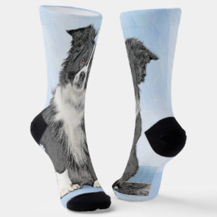 Border Collie Painting - Niedliche Original Dog Ar Socken