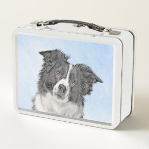 Border Collie Painting - Niedliche Original Hunde  Metall Brotdose