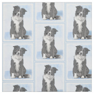 Border Collie Painting - Niedliche Original Hunde Stoff