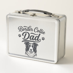 Border Collie Papa Leben ist rau Vintage-Shirt-Des Metall Brotdose