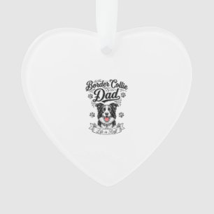 Border Collie Papa Vintage Gravur Hund Shirt Desig Ornament
