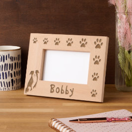 Border Collie Paw Print Dog Name Geätzte Rahmen