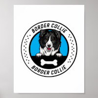 Border Collie Peeking Illustration Abzeichen