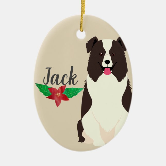 Border Collie Personalisiert Keramik Ornament (Vorne)