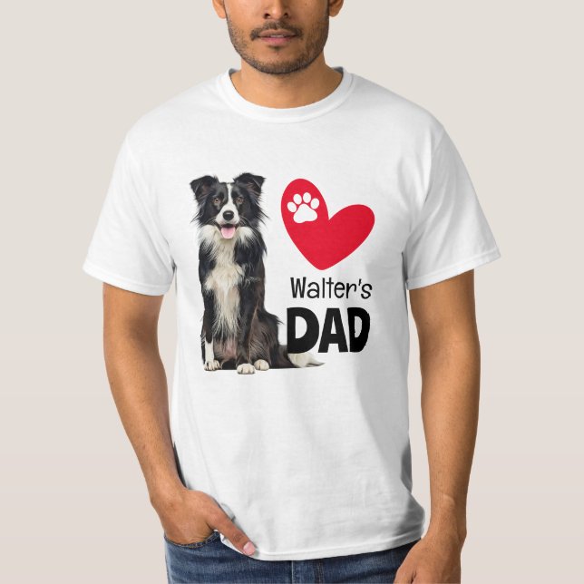 Border Collie Personalisierter Vater T-Shirt (Vorderseite)