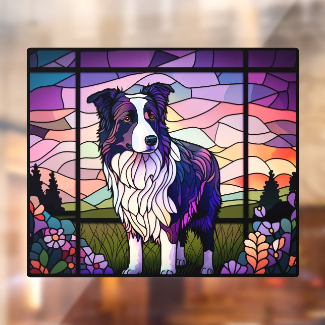 Border Collie Pet Hunde Imitate aus festem Glas Fensteraufkleber (Blatt 2)