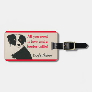 Border Collie Pet Name Crate Travel Tag Gepäckanhänger