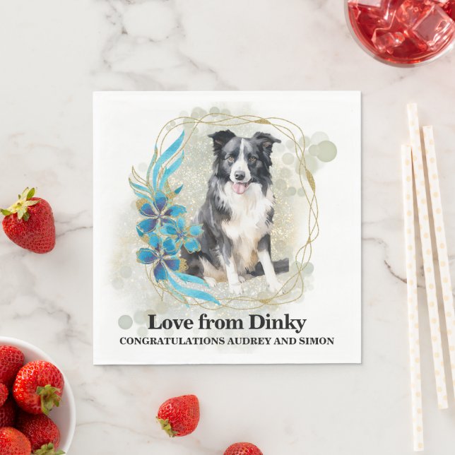 Border Collie Pet Wedkins mit Hunden Foto Serviette (Beispiel)