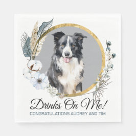 Border Collie Pet Wedkins mit Hunden Foto Serviette