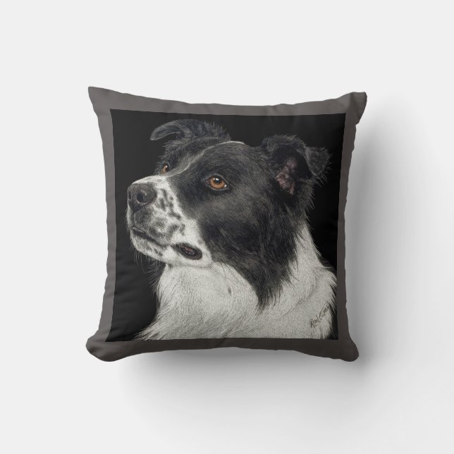 Border Collie Pillow - "Ben" Kissen (Vorderseite)
