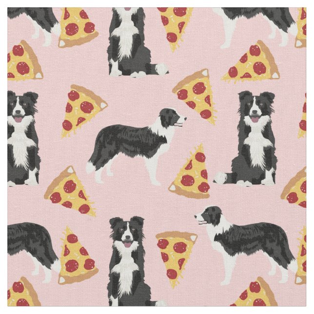 Border Collie Pizza Stoff (Nahaufnahme)