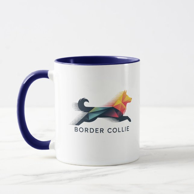 Border collie poligonal en amarillo y azul tasse (Links)