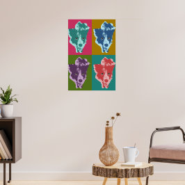 Border Collie Pop Art Poster