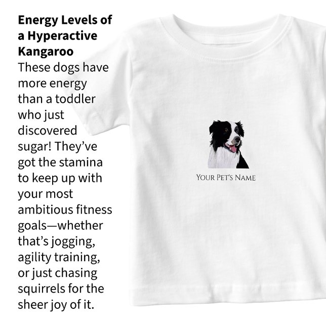 Border Collie Portrait Digital Painting Baby T-shirt (Von Creator hochgeladen)
