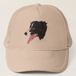 Border-Collie-Porträt-Hut Truckerkappe