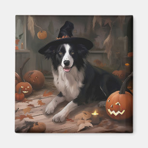 Border Collie Pumpkins Halloween Beängstigend Magnet