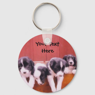 Border Collie Puppies In Drawer Keychain Schlüsselanhänger