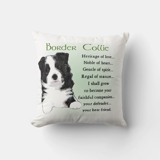 Border Collie Puppy Kissen (Vorderseite)