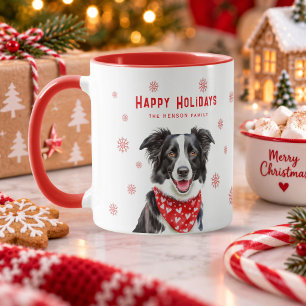 Border Collie Rotes Herz Halstuch Weihnachten Tasse