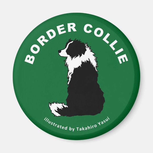 Border Collie Round Magnet (Vorne)