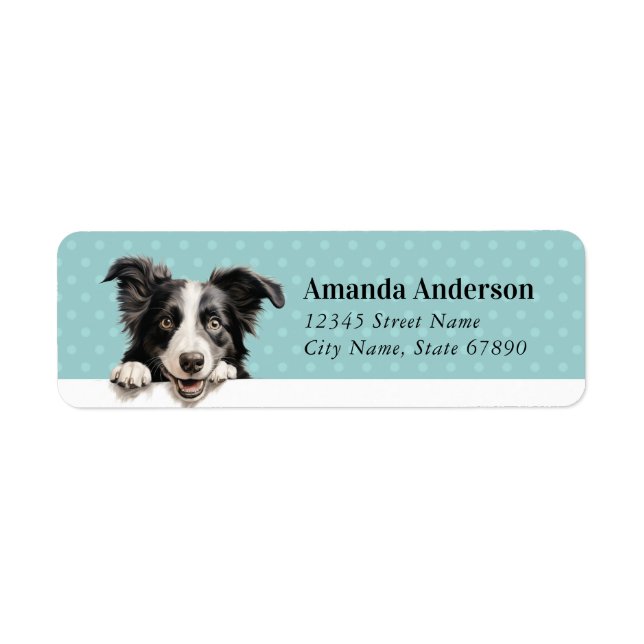 Border Collie Rücksendeadressen-Aufkleber (Vorne)