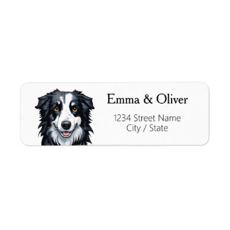Border Collie Rücksendeadressen-Aufkleber