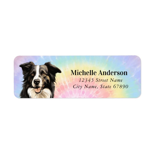 Border Collie Rücksendeadressen-Aufkleber (Vorne)