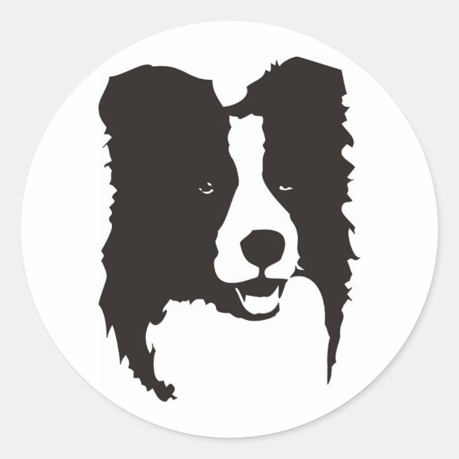Border Collie Runder Aufkleber (Vorderseite)