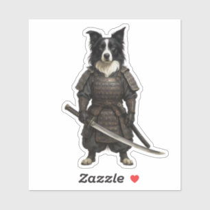 Border Collie Samurai Aufkleber