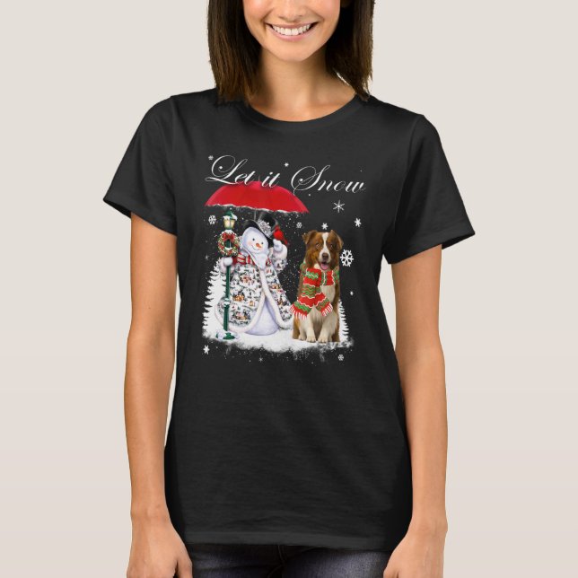Border Collie Santa Dog Weihnachts Snowman Xmas Pa T-Shirt (Vorderseite)