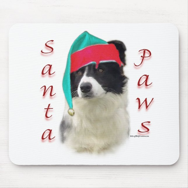 Border Collie Santa Paws Mousepad (Vorne)